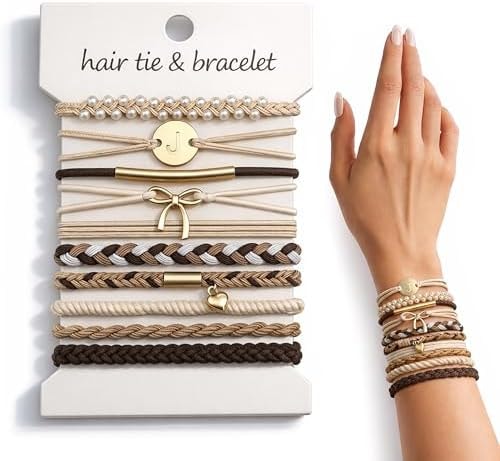 10 Pcs Hair Ties Bracelets - Gifts for Women Girls, Hair Accessories