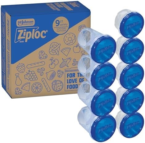Ziploc Twist 'n Loc Food Storage Meal Prep Containers Variety Pack, 9 Count