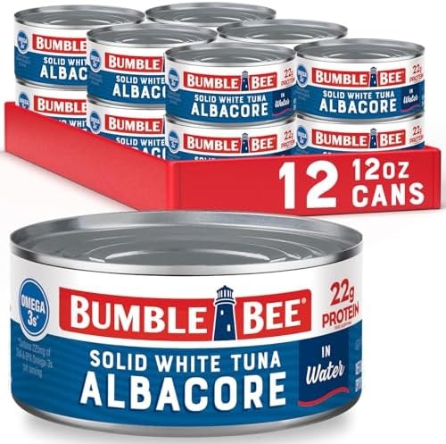 Bumble Bee Solid White Albacore Tuna in Water, 12 oz (Pack of 12)