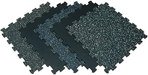 Rubber-Cal ReUz Rubber Tiles - 6mm x 20" x 20" - Tan/White Speckle - 512 Tiles (128 x 4 Packs)