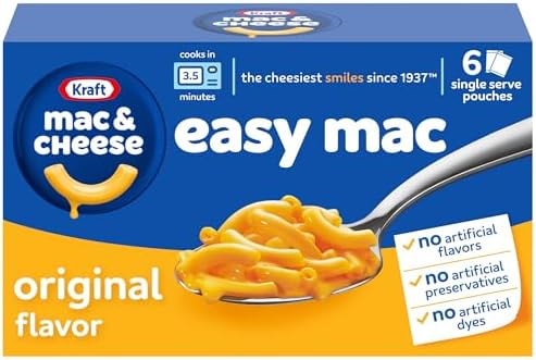 Kraft Easy Mac Original Flavor Macaroni and Cheese Meal (6 Pouches)