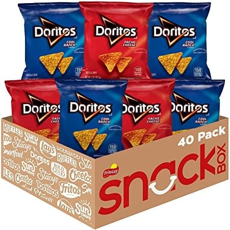 Doritos Flavored Tortilla Chips, Favorites Variety Pack (Nacho Cheese and Cool Ranch), 1 Ounce (Pack of 40)