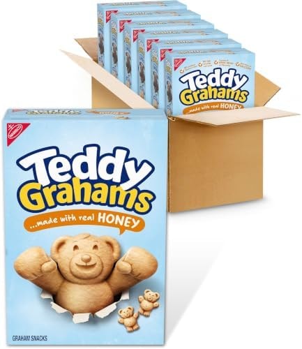 TEDDY GRAHAMS Honey Graham Snacks, Bulk Kids Snacks, 6 Boxes