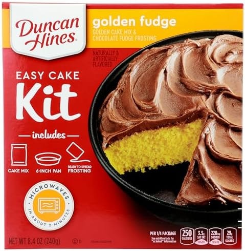Duncan Hines Easy Cake Kit Golden Fudge Flavored Cake Mix, 8.4 oz.
