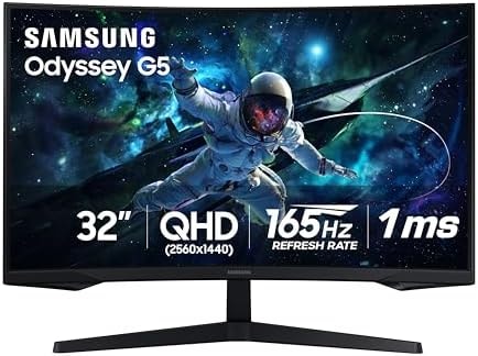 Samsung 32" Odyssey (G55C) Series QHD 1000R Curved Gaming Monitor,