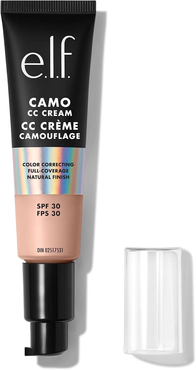 e.l.f. Camo CC Cream, SPF 30 Color-Correcting Medium-To-Full Coverage Face Foundation, Delivers An Airbrushed Finish, Vegan & Cruelty-Free, Fair 150 C