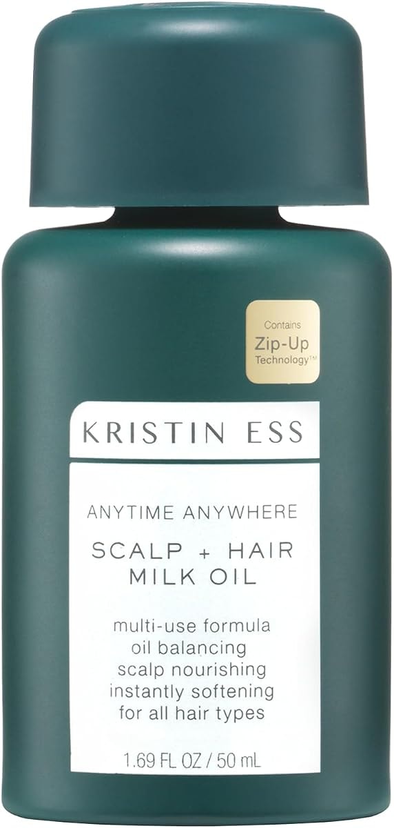 Kristin Ess Anytime Anywhere Scalp + Hair Milk Oil, Hydrating for Damaged Hair, infused with Coconut Oil and Jojoba Oil, Castor Oil for Hair Growth