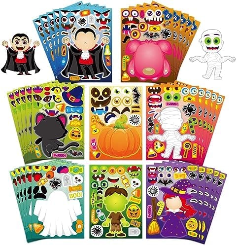 40Sheets Halloween Stickers for Kids, Halloween Party Games, Trick or Treat