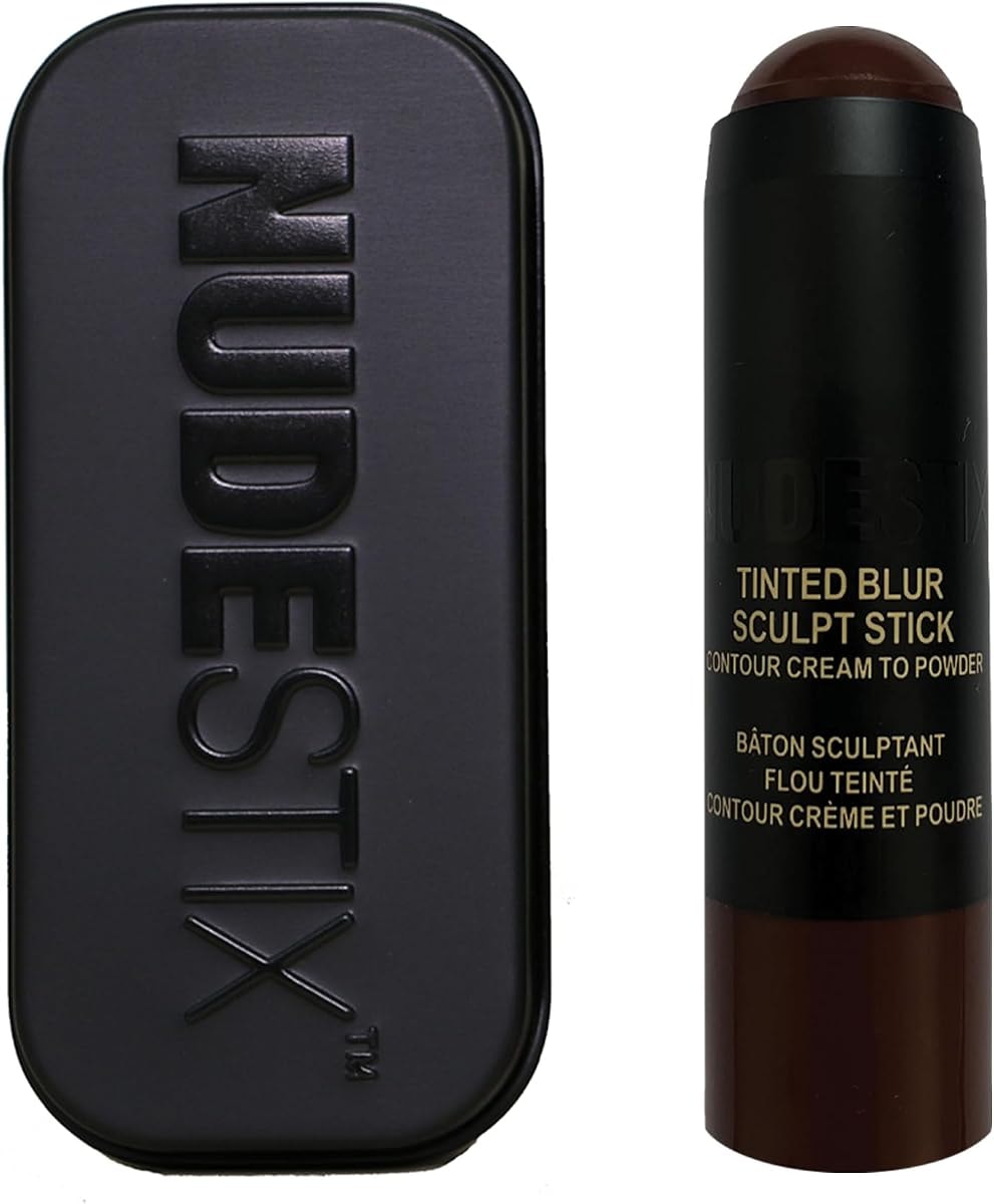 Nudestix Tinted Blur Sculpt Stick – Cream-to-Powder Matte Contour Stick for Natural Face Sculpting & Definition | Lightweight, Blendable, Vegan & Clean Beauty Makeup - Neutral Deep