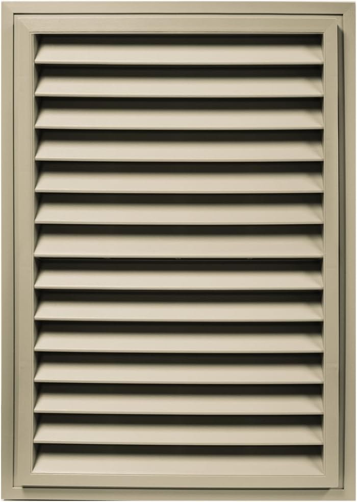 Builders Edge 120072430023 Rectangular Brick Mold 023 Vinyl Gable Vents, 20" x 30", Wicker