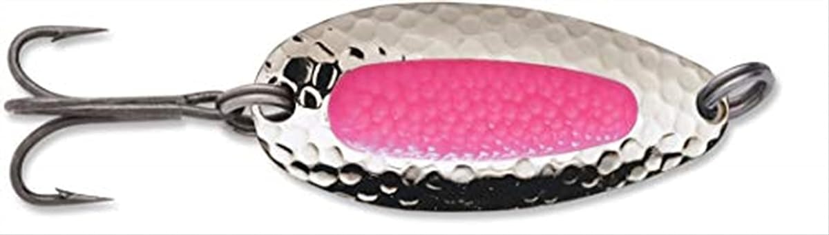 Blue Fox Pixiee Spoon, 7/8-Ounce, Nickel/Fluorescent Red