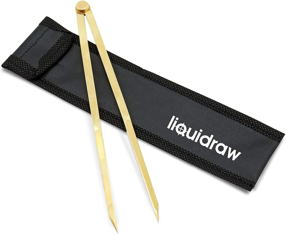 Liquidraw Solid Brass Navigation Divider 8" (20cm) | Single Handed Marine Nautical Plotting Tool | Professional Navigational Instrument for Drafting, Maritime Measurement & Technical Drawing