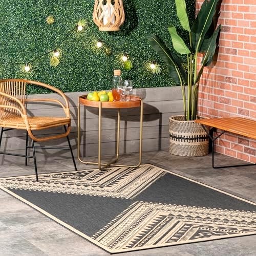nuLOOM Landry Charcoal Geometric Indoor/Outdoor Area Rug, 2' x 3'