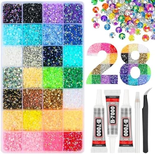 Bedazzling Kit 50000Pcs 28 Colors Jelly Resin Rhinestones