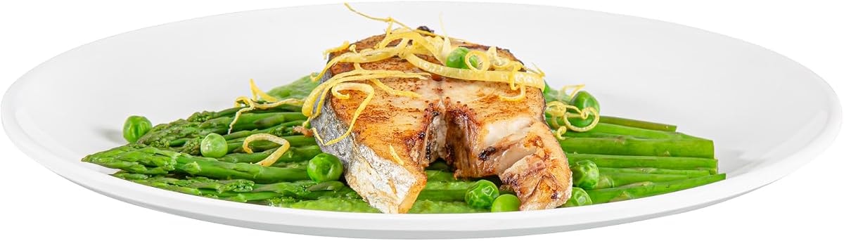 Restaurantware Voga 10 x 7.1 Inch Serving Plates 10 Oval Pasta Plates - Premium Top Rack Dishwashable White Melamine Serving Platters Serve Appetizers Or Desserts For All Occasions