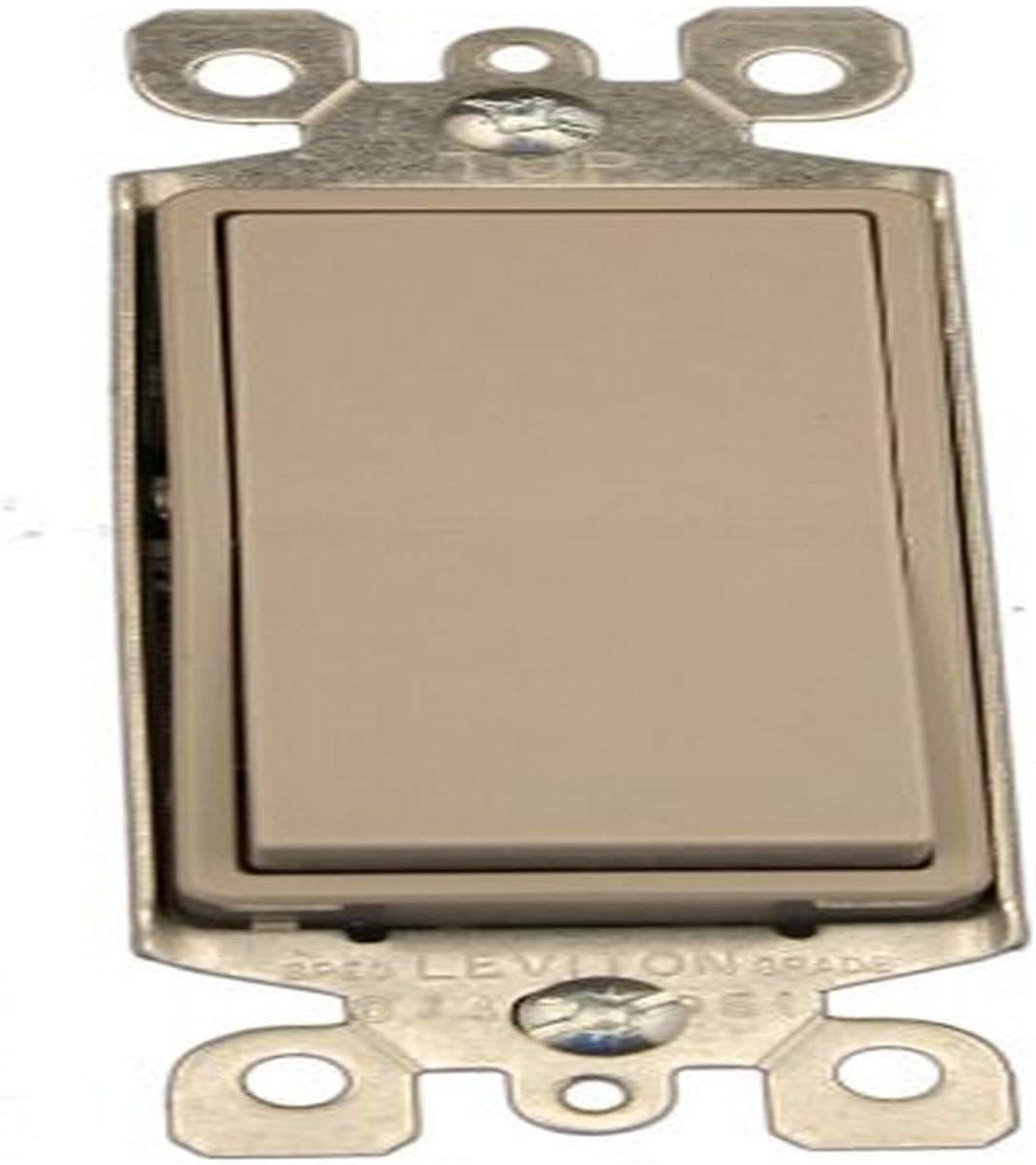Leviton 5601-2GY 15 Amp, 120/277V, Decora Rocker Single-Pole AC Quiet Switch, Residential Grade, Grounding, 10 Pack, Gray