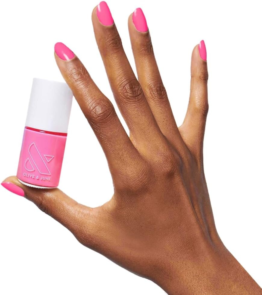 Olive & June Long Lasting Nail Polish | Gel-Like Finish No Lamp Needed | Lasts up to 10 days | Salon-Quality Color at Home | 15-Free Vegan Cruelty-Free Chip-Resistant Shine | Grateful & Kind Pure Pink