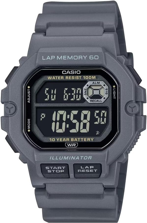 Casio WS1400H-2AV | Men’s Digital Watch | Black | 100M WR | Dual Time | 60-Lap Memory | Countdown Timer | Auto Calendar | Multi Alarms | LED Light | 1/100 SEC Stopwatch | 10 Year Battery