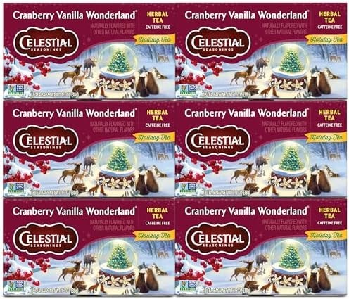 Celestial Seasonings Herbal Tea, Cranberry Vanilla Wonderland, 18 Count (Pack of 6)