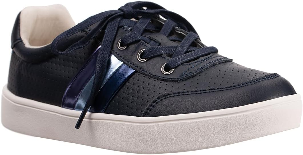 REVITALIGN Women's Belmont Metallic Stripe, Navy, 6 Wide