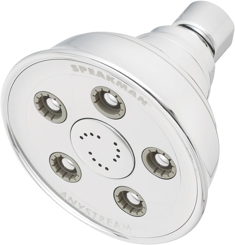 Speakman, Polished Chrome S-3014-E2 Caspian Anystream Multi-Function Shower Head, 2.0 GPM