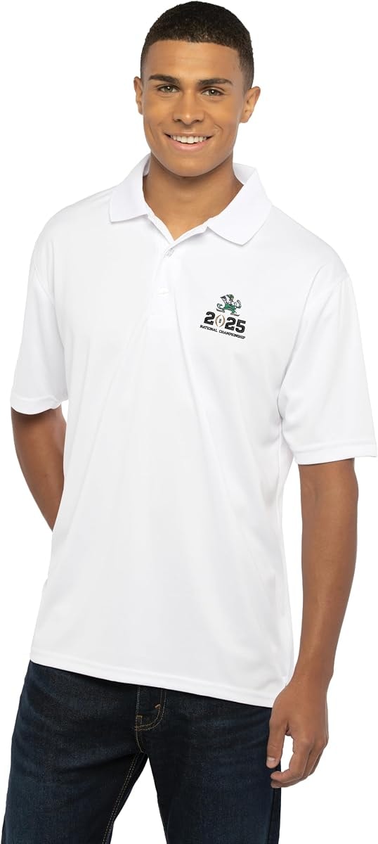 Notre Dame Fighting Irish National Championship Bound Polo | CFP 2025, White, Small
