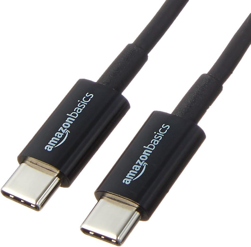 Amazon Basics USB-C to USB-C 2.0 Fast Charging Cable, 480Mbps Data Transfer Speed, USB-IF Certified, for Apple iPhone 16/15, iPad, Samsung Galaxy, Tablets, Laptops, 6 Foot, Black