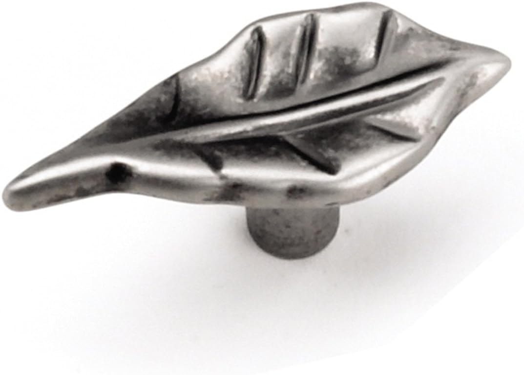 Laurey 24906 Cabinet Hardware 2-Inch Leaf Knob, Antique Pewter