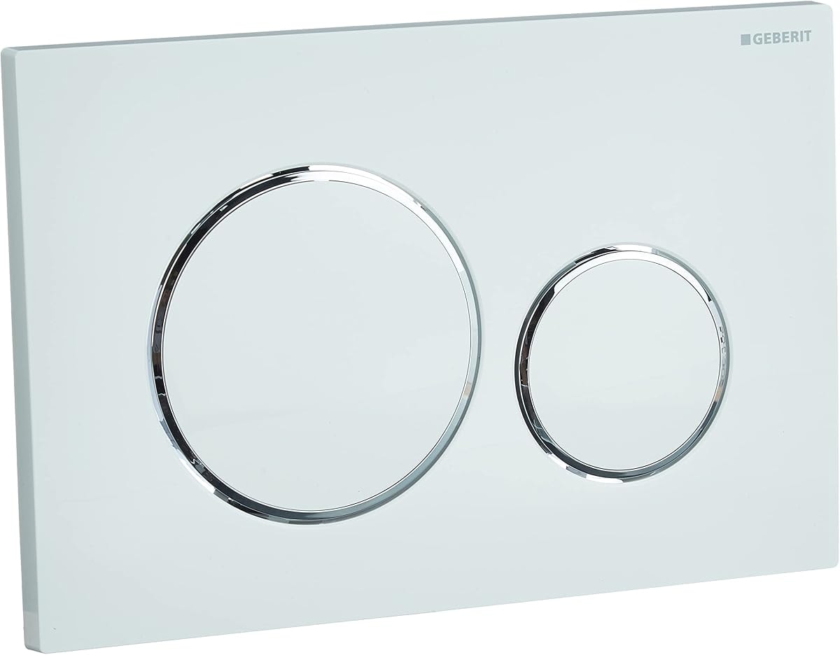 Geberit G115882KJ1 Sigma 20 Dual Flush 1.6 / .8 GPF Actuator Plate White/Polished Chrome