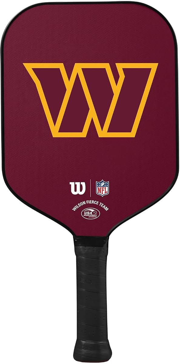 Wilson NFL Collection Fierce Team Pickleball Paddle - Grip Size 2-4 1/4", Washington Commanders