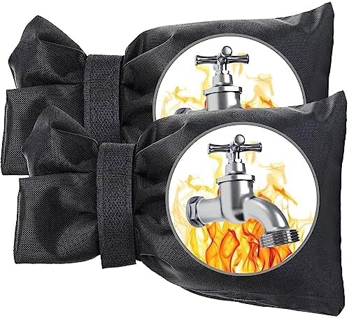 Outdoor Faucet Covers for Winter, Actgan 8.3"H x 6"W Thickened Outside Garden Faucet Socks for Freeze Protection, Reusable Insulated Faucet Covers, 2 Pack, Black