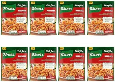 Knorr Pasta Sides Marinara Pasta 8 ct for a Delicious + Quick Side Dish, with No Artificial Flavors or Preservatives, 4.4 oz