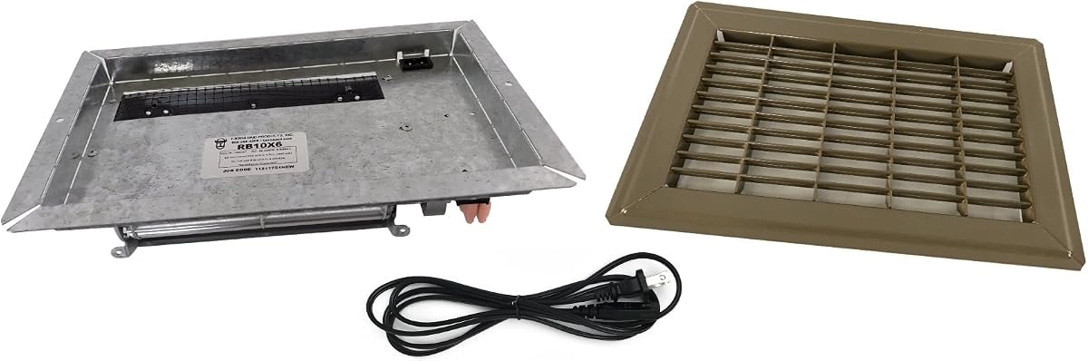Tjernlund RB10X6B Register Booster Fan 10 x 6" Brown Grill