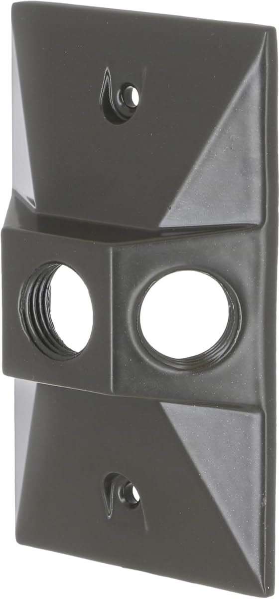 Hubbell-Bell 5189-2 Three Hole Weatherproof Cover Rectangular Cluster, Bronze