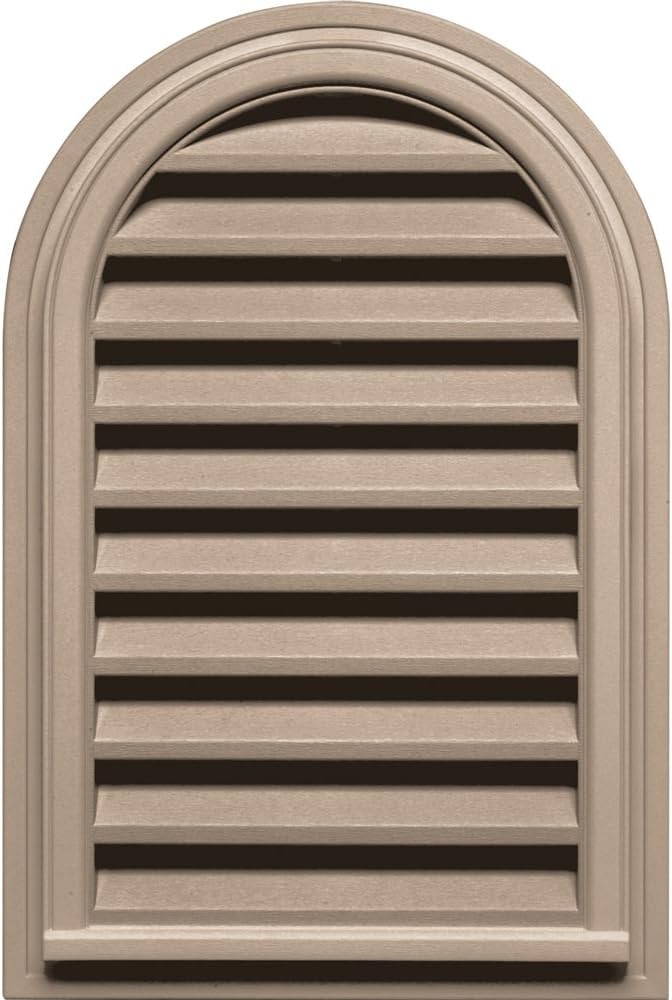 Builders Edge 120082232023 Round Top 023 Vinyl Gable Vents, 22" x 32", Wicker