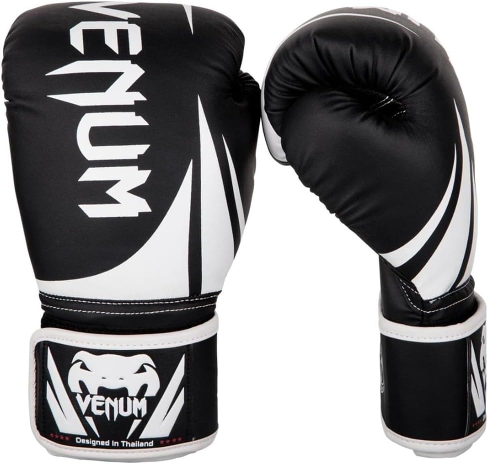 Venum Challenger 2.0 Boxing Gloves -for Kids - Black/White, 8 oz