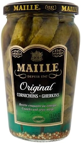 Maille Pickles Cornichons Original The perfect cornichon for garnishing a gourmet sandwich or snacking Product of France 13.5 oz