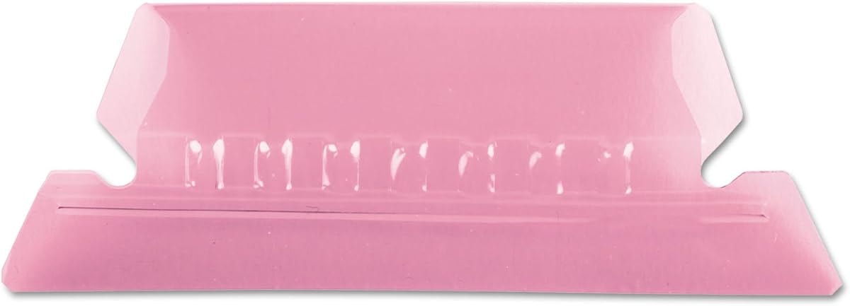 Pendaflex Hanging Folder Tabs, 2", Clear Pink, 25 Tabs and Inserts per Pack (42 PIN)
