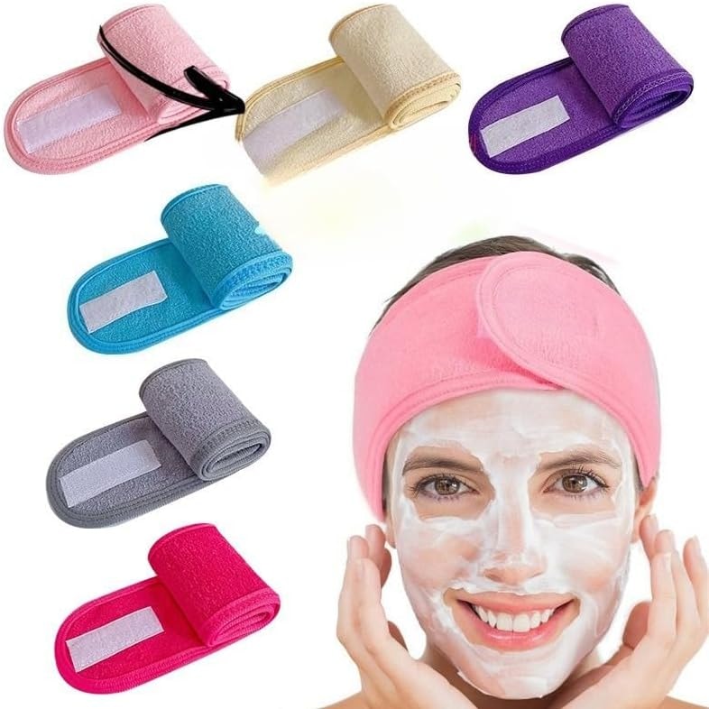 Adjustable Hairband Non Slip Yoga Spa Bath Shower Makeup Wash Face Cosmetic Headband Women Make Up Accessories (Gray,62X8.3CM)