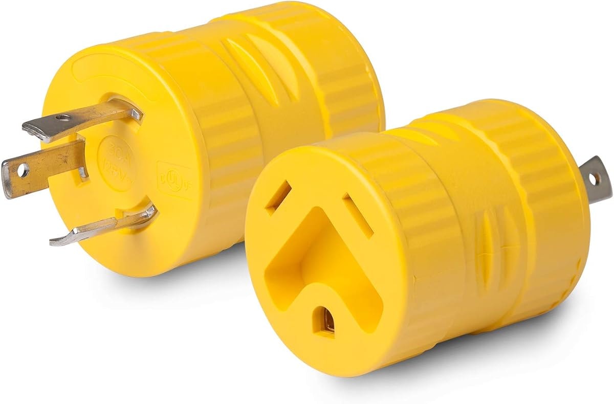 Marinco ParkPower 125A Generator Adapter, 30A/125V Connector and 30A/125V Locking Male Plug