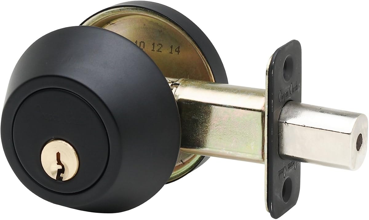 Copper Creek DB2410BC Single Cylinder Deadbolt, Standard Size, Black