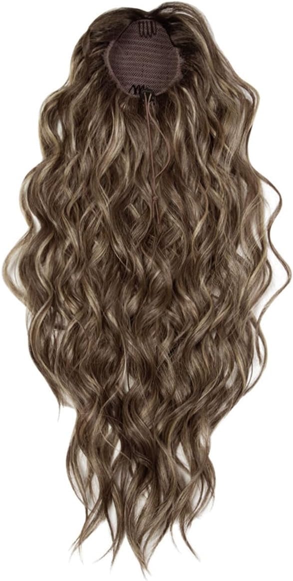 Kim Kimble 26" Trending Waves Pony Hairpiece, Trendy Modern Wavy Ponytail With Built in Claw clip by Hairuwear, MC9/14SS Caramel Latte