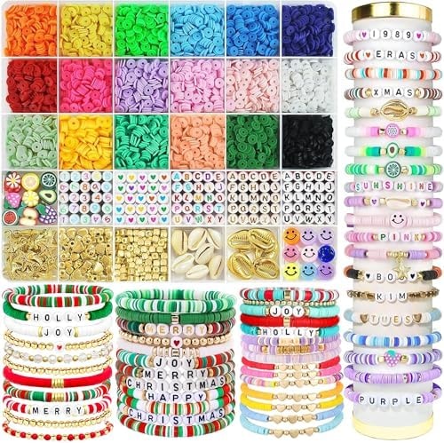 OHOME Stocking Stuffers - 5300 Clay Beads Bracelet Making Kit