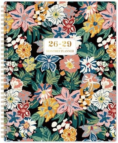 2026-2029 Monthly Planner - 3 Year Planner/Calendar 2026-2029, JUL 2026 - JUN 2029, 9" x 11", 3 Year Calendar Planner 26-29 monthly planner with 36 Monthly Tabs, Notes Pages, Inner Pocket - Floral