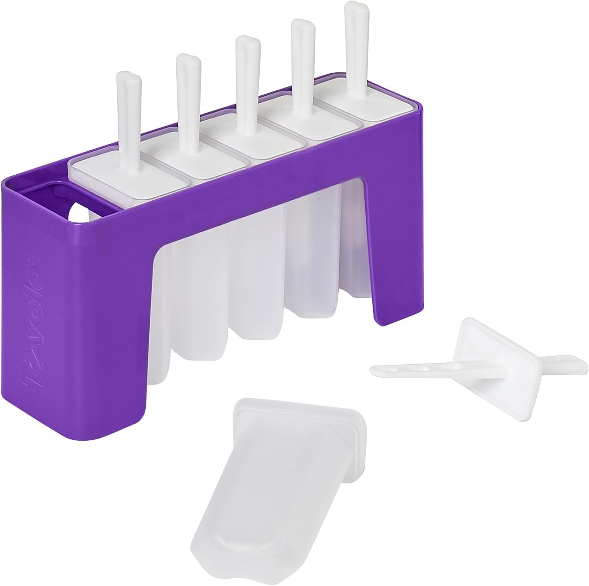 Tovolo Wavy Reusable Popsicle Trays with Sticks Mold Set of 6 for Homemade Frozen Treats, Easy to Clean Reusable Popsicle Molds with Sticks and Drip Guard, Dishwasher Safe BPA Free Ice Pop Molds
