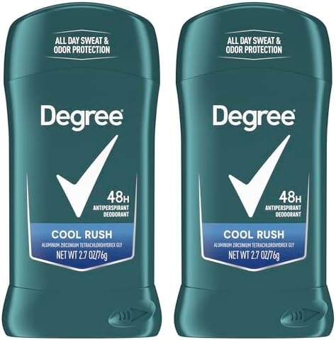Degree Men Original Antiperspirant Deodorant Cool Rush Twin Pack 48-Hour Sweat & Odor Protection Antiperspirant For Men 2.7 oz