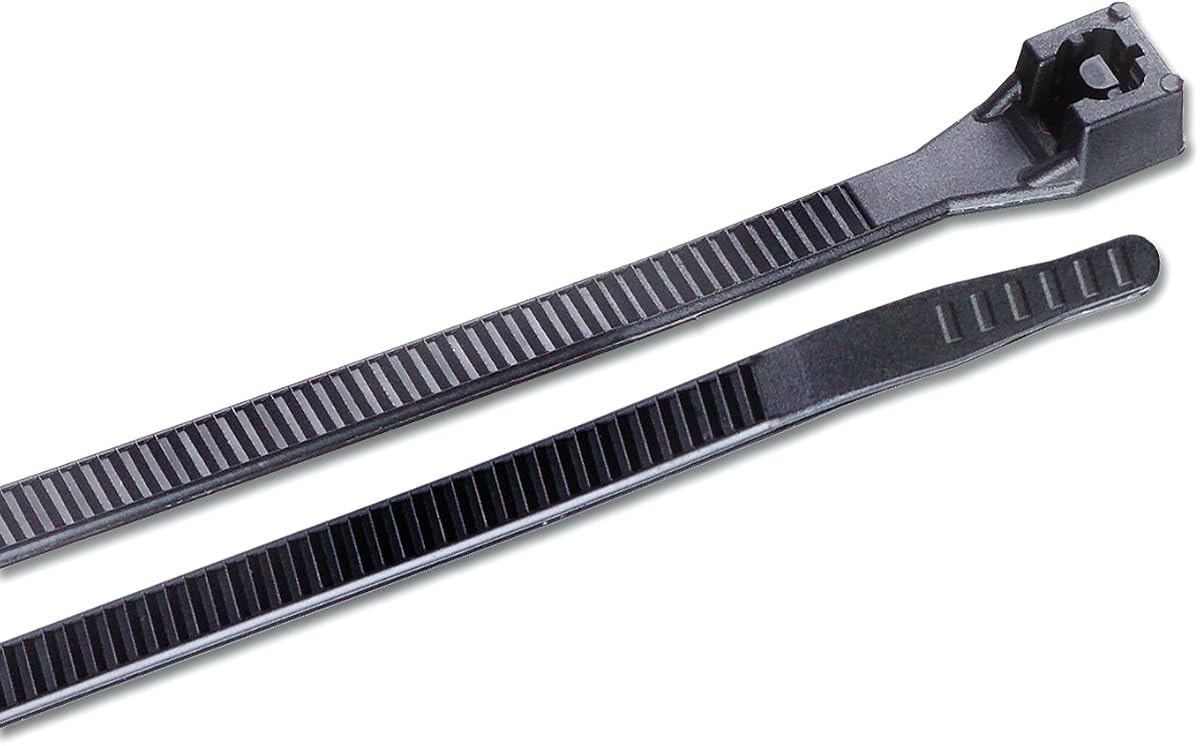 Gardner Bender 46-308UVB Cable Tie, 8 inch., 75 lb. Tensile Strength, Wire / Cord Management Industrial and Household Use, Nylon Zip Tie, 100 Pk., UV Resistant Black