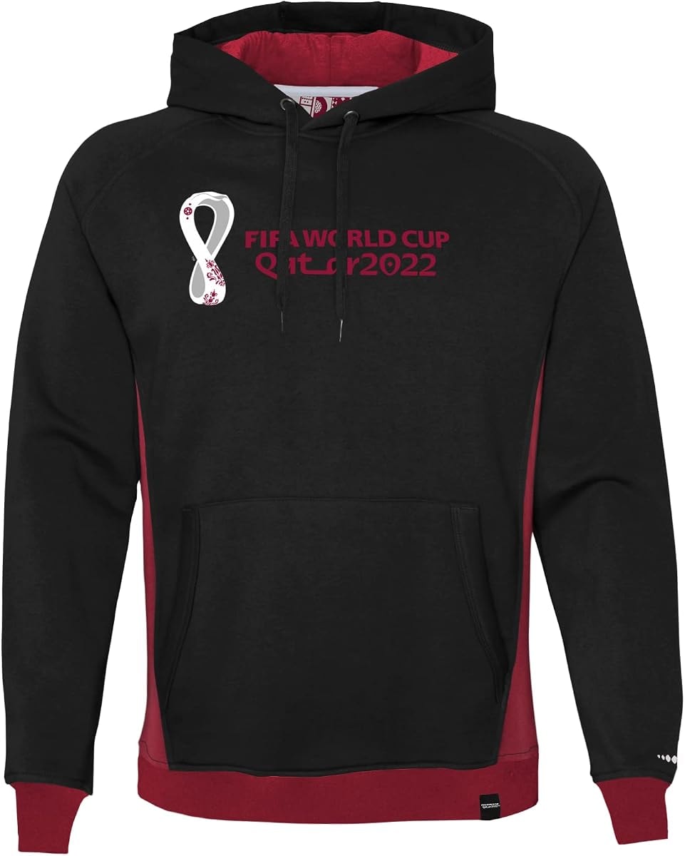 Outerstuff Mens FIFA World Cup Premium Fleece Hood, Black, Small