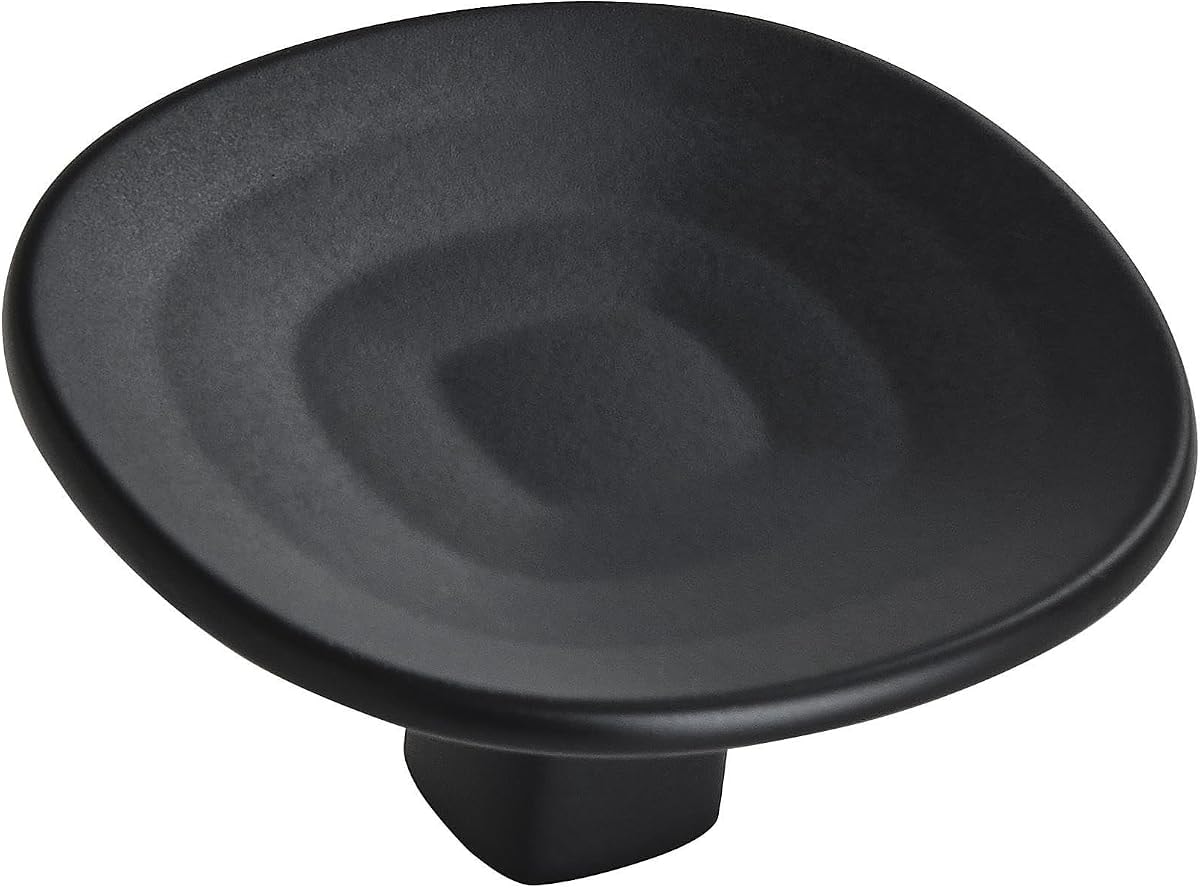 Amerock | Cabinet Knob | Matte Black | 1-9/16 inch (40 mm) Diameter | Concentric | 1 Pack | Drawer Knob | Cabinet Hardware