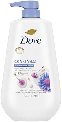 Dove Body Wash Blue Chamomile & Oat Milk 30.6z Pump, Sulfate Free